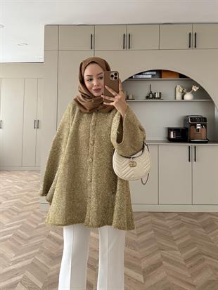 Kapüşonlu Simli Hırka Gold