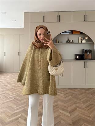 Kapüşonlu Simli Hırka Gold