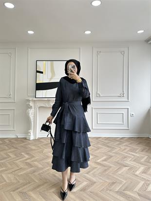 Kat Kat Kot Elbise Koyu Mavi