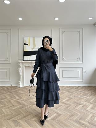 Kat Kat Kot Elbise Koyu Mavi