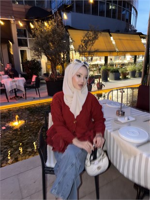 Kat Kat Volanlı Hırka Kırmızı (1107)