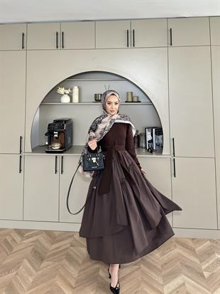 Kendal Paraşüt Elbise Acı Kahve