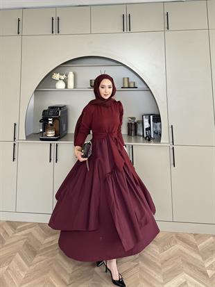Kendal Paraşüt Elbise Bordo