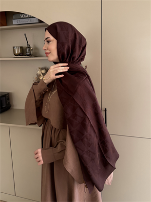 Kestane VA Dama Desen Naia Şal 