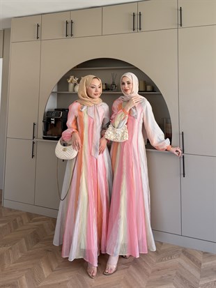 Ketty Renkli Bloklu Elbise (849)