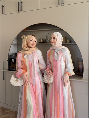Ketty Renkli Bloklu Elbise (849)
