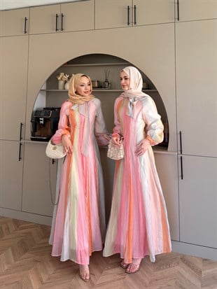 Ketty Renkli Bloklu Elbise (849)