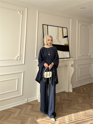 Kevin Yarasa Kol Pantolonlu Takım Lacivert (2024)