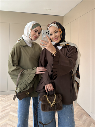 Kolu Pileli Kruvaze Gömlek Haki (2301)