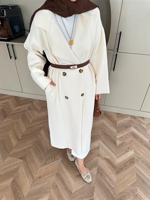 Kruvaze Angora Hırka Bej