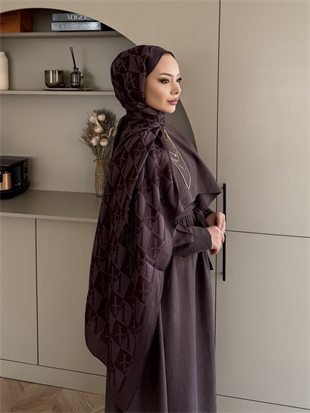 Küllü Mürdüm VA Dama Desen Naia Şal 