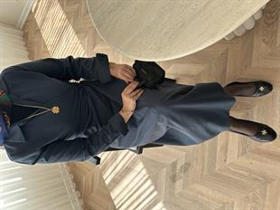 Kumsal Keten Elbise Lacivert