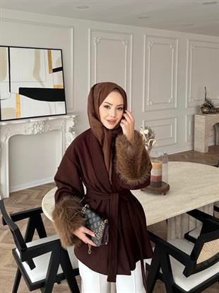 Kürk Kollu Kaşe Kaban Acı Kahve