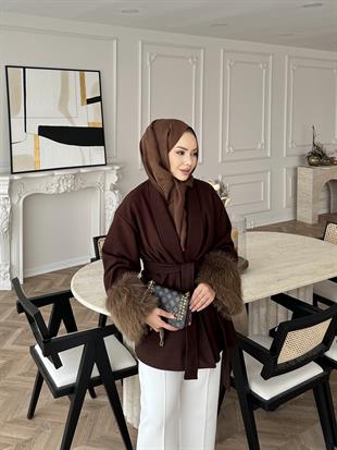 Kürk Kollu Kaşe Kaban Acı Kahve