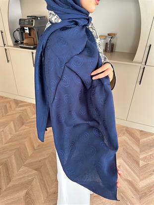 Lacivert E Desen Naia Şal