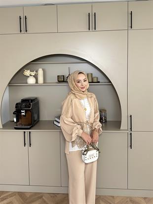 Laide Pantolonlu Takım Vizon
