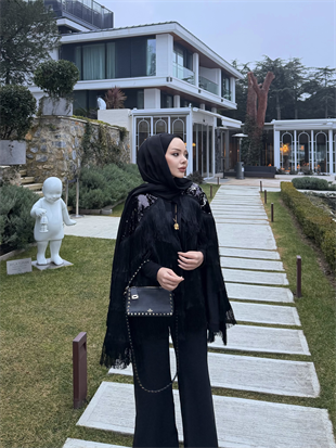 Lara Püsküllü Pantolonlu Takım Siyah (5728)