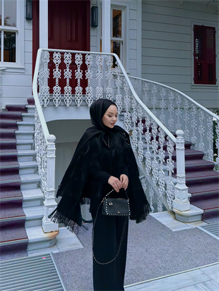 Lara Püsküllü Pantolonlu Takım Siyah (5728)