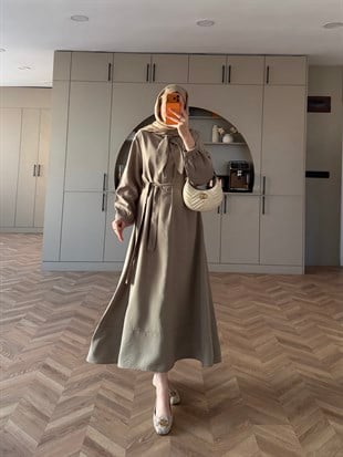 Laube Bağlamalı Modal Elbise Taş (2335) 