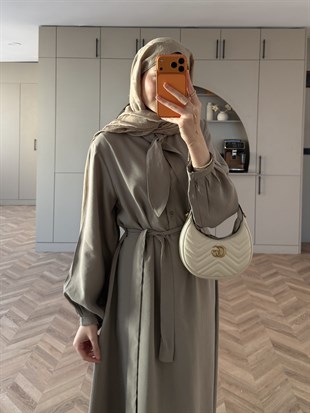 Laube Bağlamalı Modal Elbise Taş (2335) 