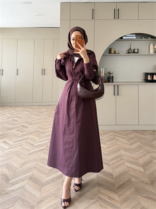 Lava Toka Detaylı Gömlek Elbise Mürdüm (4416)