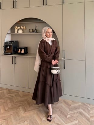 Lavin Müslin Elbise Acı Kahve (4496)