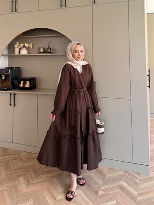 Lavin Müslin Elbise Acı Kahve (4496)
