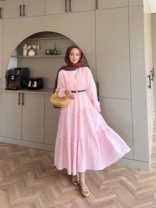 Lavin Müslin Elbise Pembe (4496)