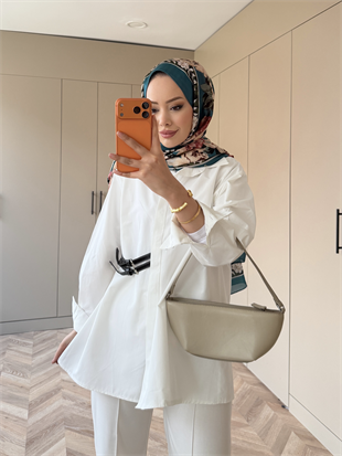 Leon Kemer Detaylı Gömlek Beyaz (4410)