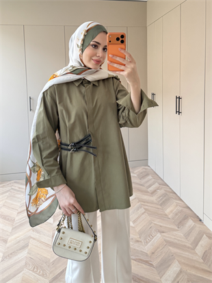 Leon Kemer Detaylı Gömlek Haki (4410)