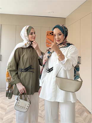 Leon Kemer Detaylı Gömlek Haki (4410)