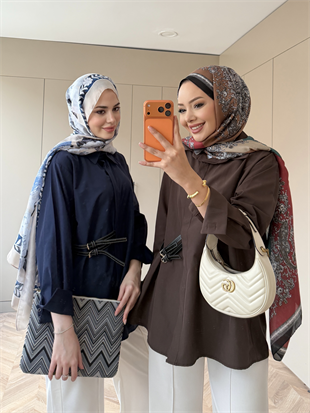 Leon Kemer Detaylı Gömlek Kahve (4410)