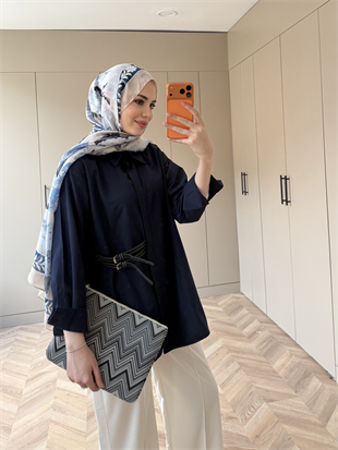 Leon Kemer Detaylı Gömlek Lacivert (4410)