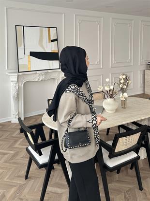 Leopar Atkı Detaylı Sweat Vizon