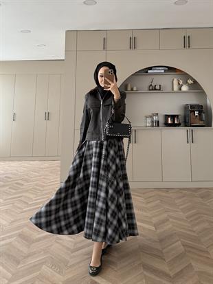 Leopar Kürk Yaka Ceket Kahve