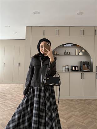 Leopar Kürk Yaka Ceket Kahve