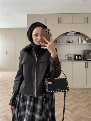 Leopar Kürk Yaka Ceket Kahve