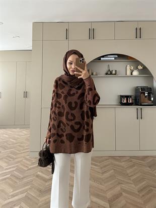  Leopar Simli Merserize Kazak Kahve