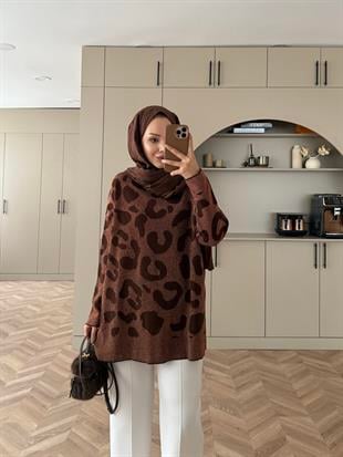  Leopar Simli Merserize Kazak Kahve