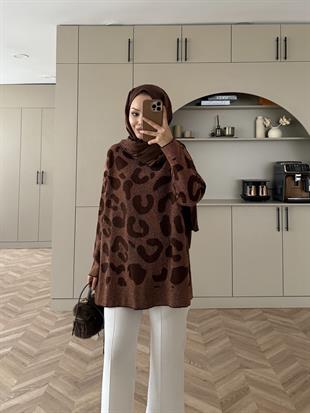  Leopar Simli Merserize Kazak Kahve