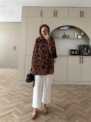  Leopar Simli Merserize Kazak Kahve