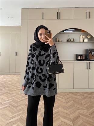 Leopar Simli Merserize Kazak Siyah