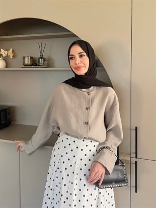 Levra Dik Yaka Gömlek Taş (5526)