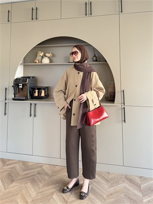 Leya Atkı Detaylı Trenç Bej (4576)