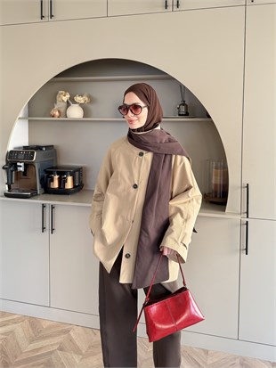 Leya Atkı Detaylı Trenç Bej (4576)