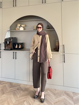 Leya Atkı Detaylı Trenç Bej (4576)