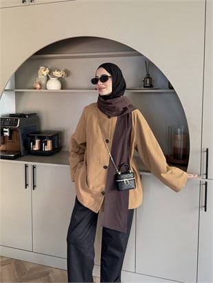 Leya Atkı Detaylı Trenç Camel (4576)