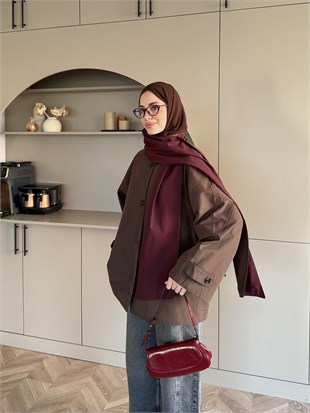 Leya Atkı Detaylı Trenç Kahve (4576)