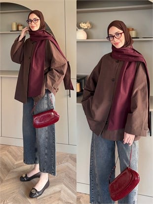 Leya Atkı Detaylı Trenç Kahve (4576)