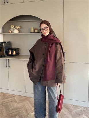 Leya Atkı Detaylı Trenç Kahve (4576)